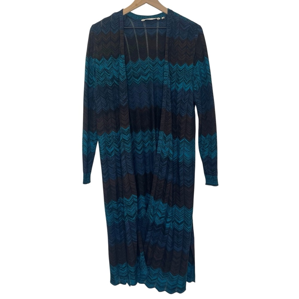 Soft Surroundings Gabriela Chevron Strip Open Sweater Duster Cardigan Size PS